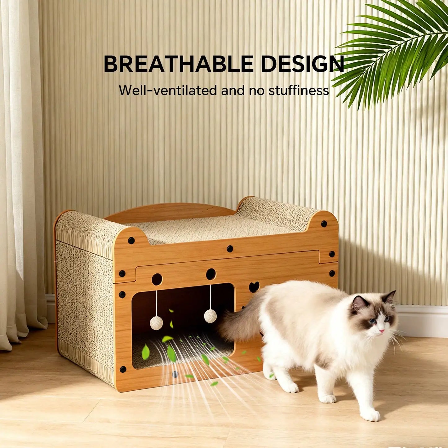 Cat Scratching Board And Resting Bed Durable Cardboard Scratcher