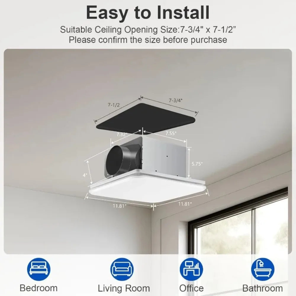 Bathroom Exhaust Fan 110 CFM Quiet Ceiling Mount Ventilation