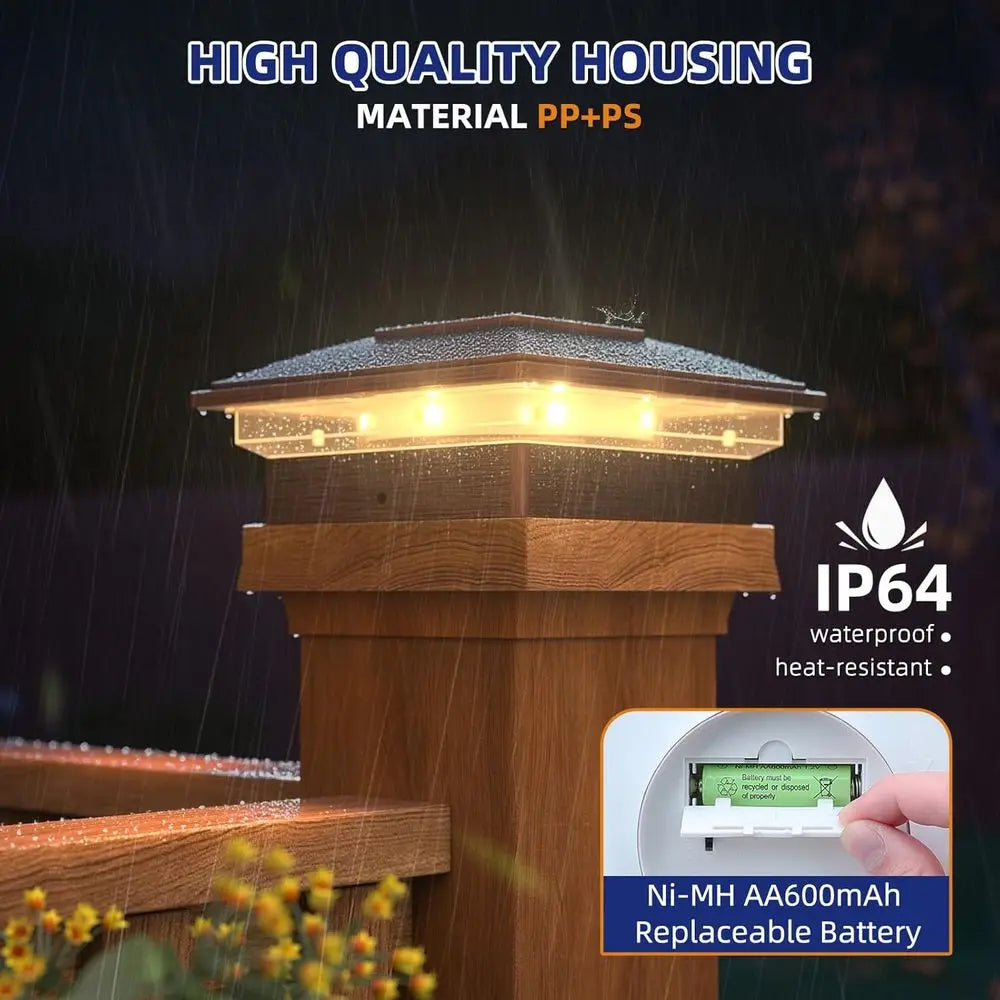 APONUO 12 Pack Solar Fence Post Lights Outdoor Waterproof Garden
