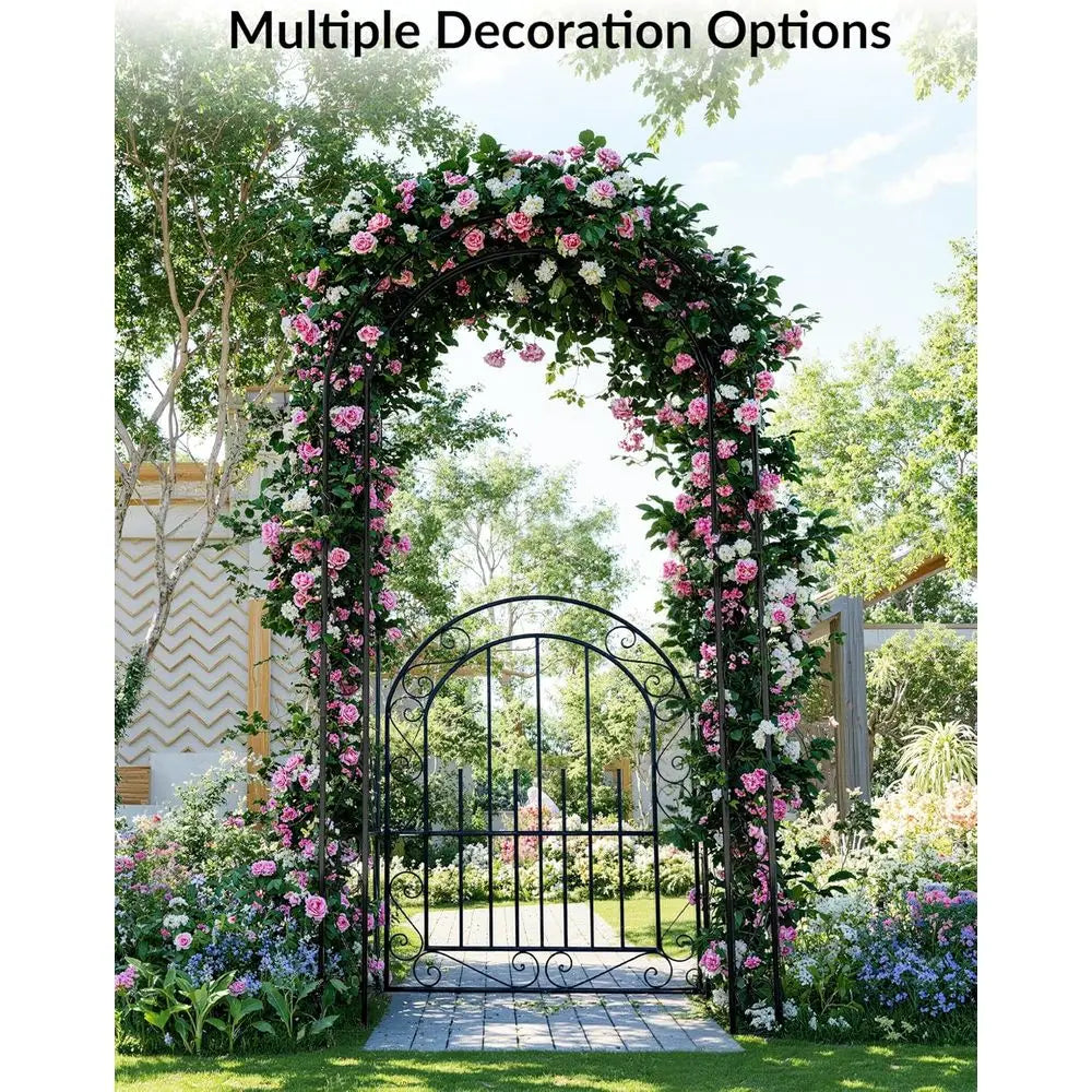 Elegant Garden Trellis And Wedding Arch With Gate Iron Decorative