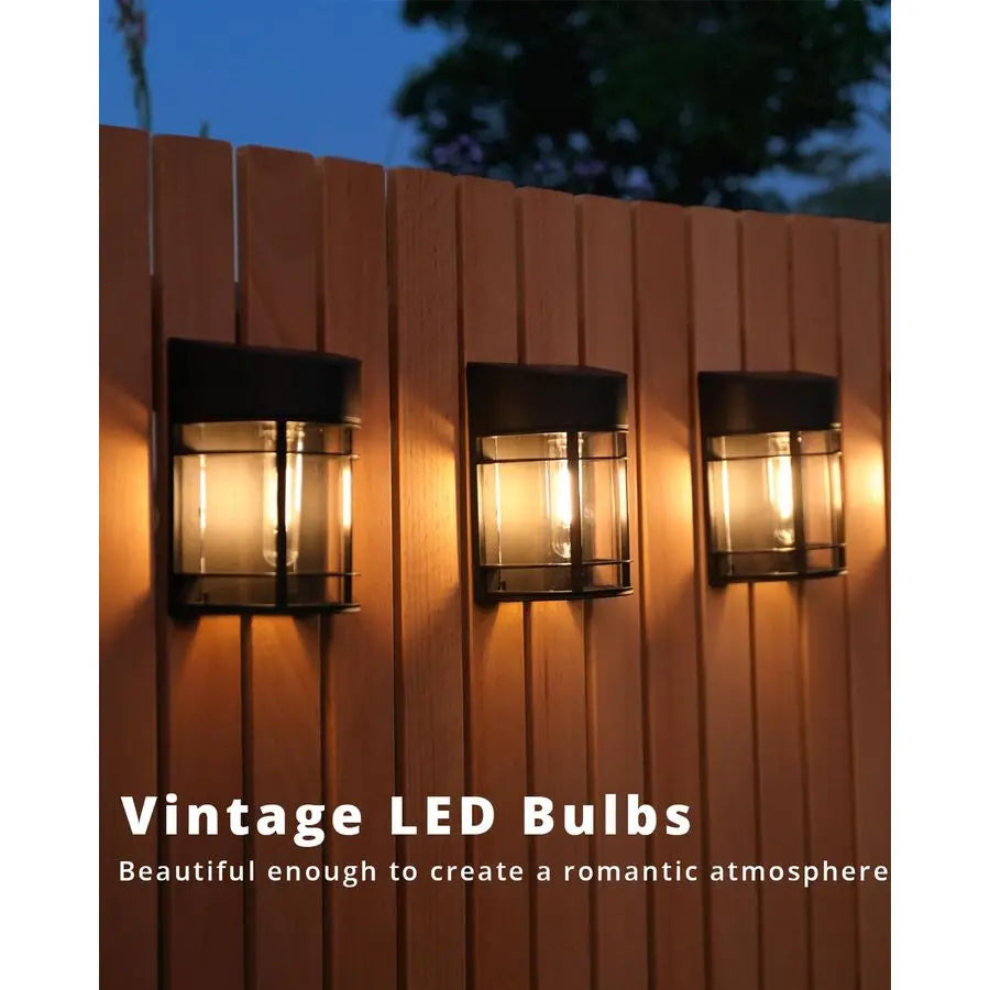 Solar Fence Lights 12 Pack Outdoor Waterproof Garden Deck