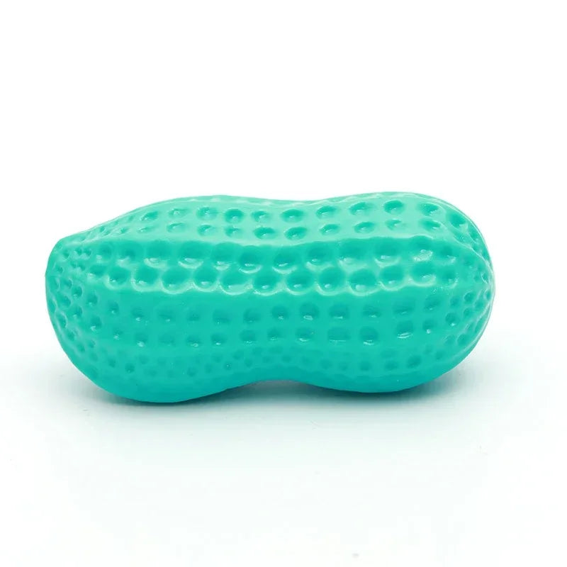 Dog Peanut Squeaking Chew Toy TPR Interactive Dental Cleaning