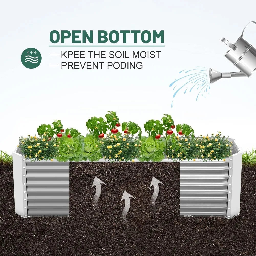 Galvanized Metal Raised Garden Bed Kit For Outdoor Vegetables