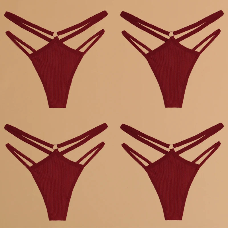 Finetoo Cotton Panties For Women Breathable Low Waist Underwear