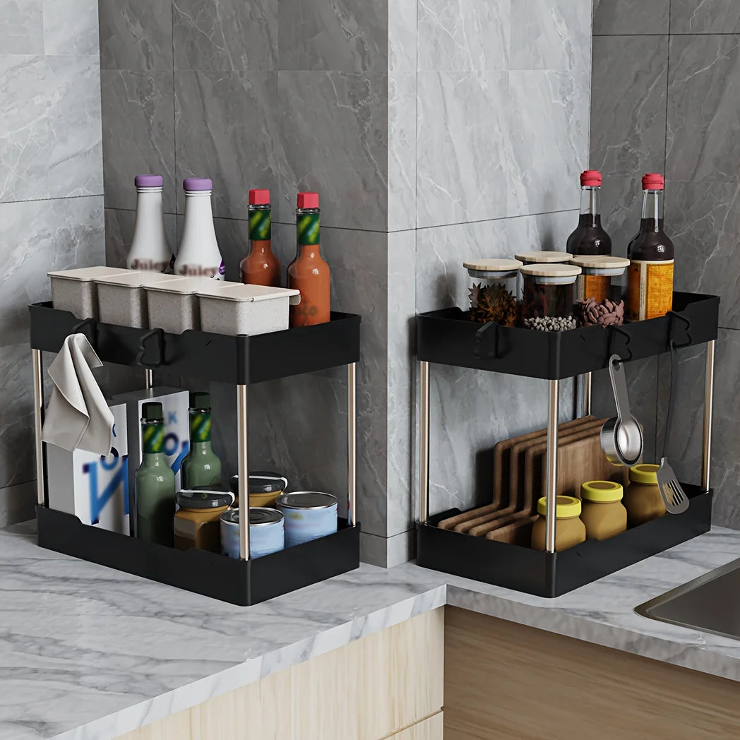 Under Bathroom Sink Organizer Trio Set For Countertop Storage