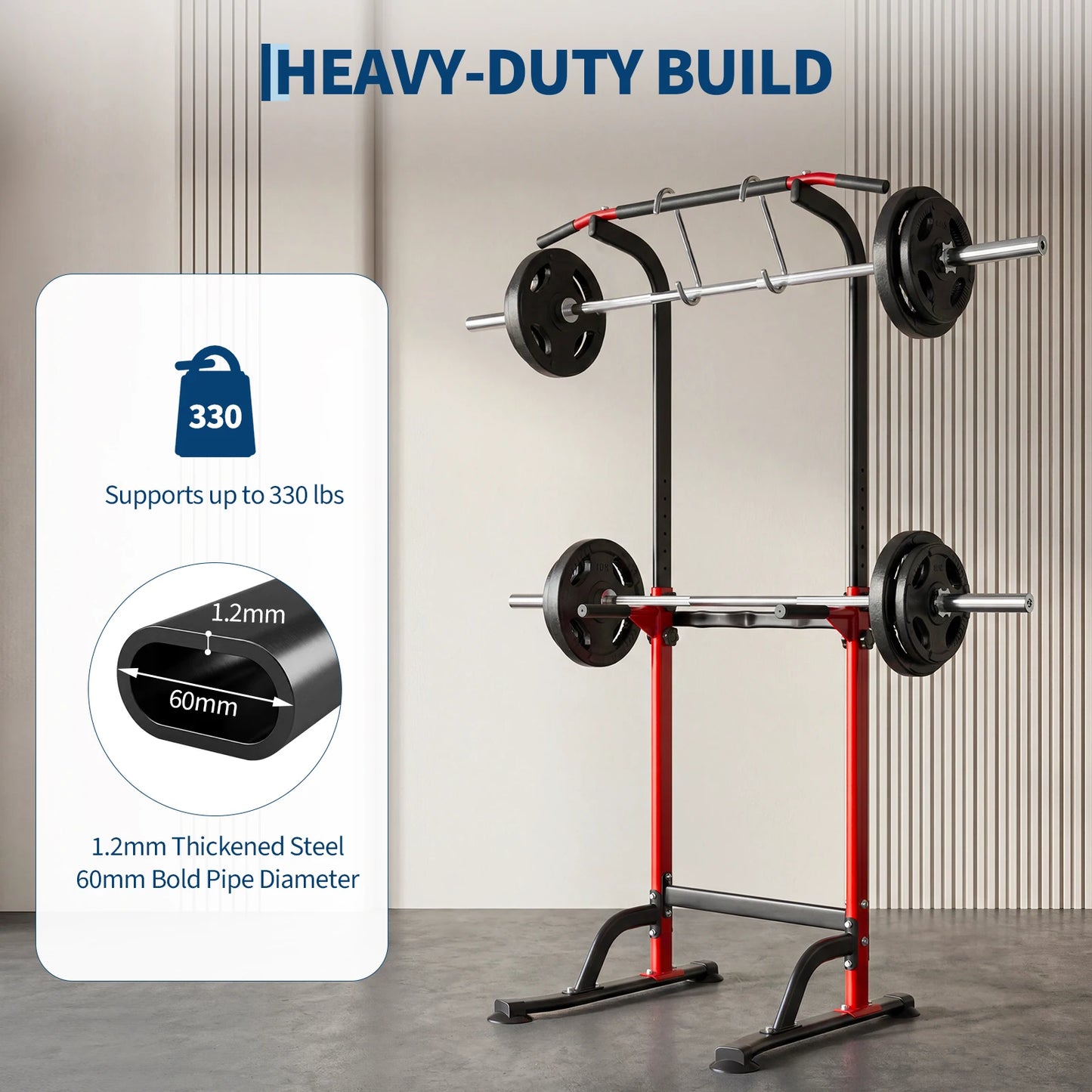 Heavy Duty Power Tower Pull Up Dip Station 330LBS Adjustable
