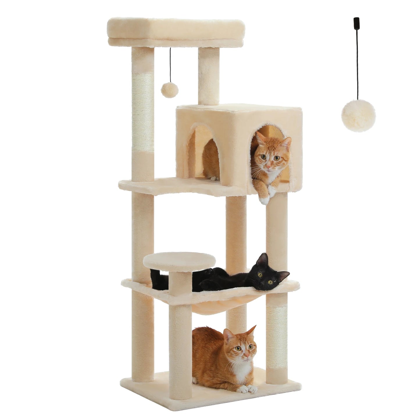 PAWZ Road Multi-Level Cat Tree With Sisal Posts And Hammock