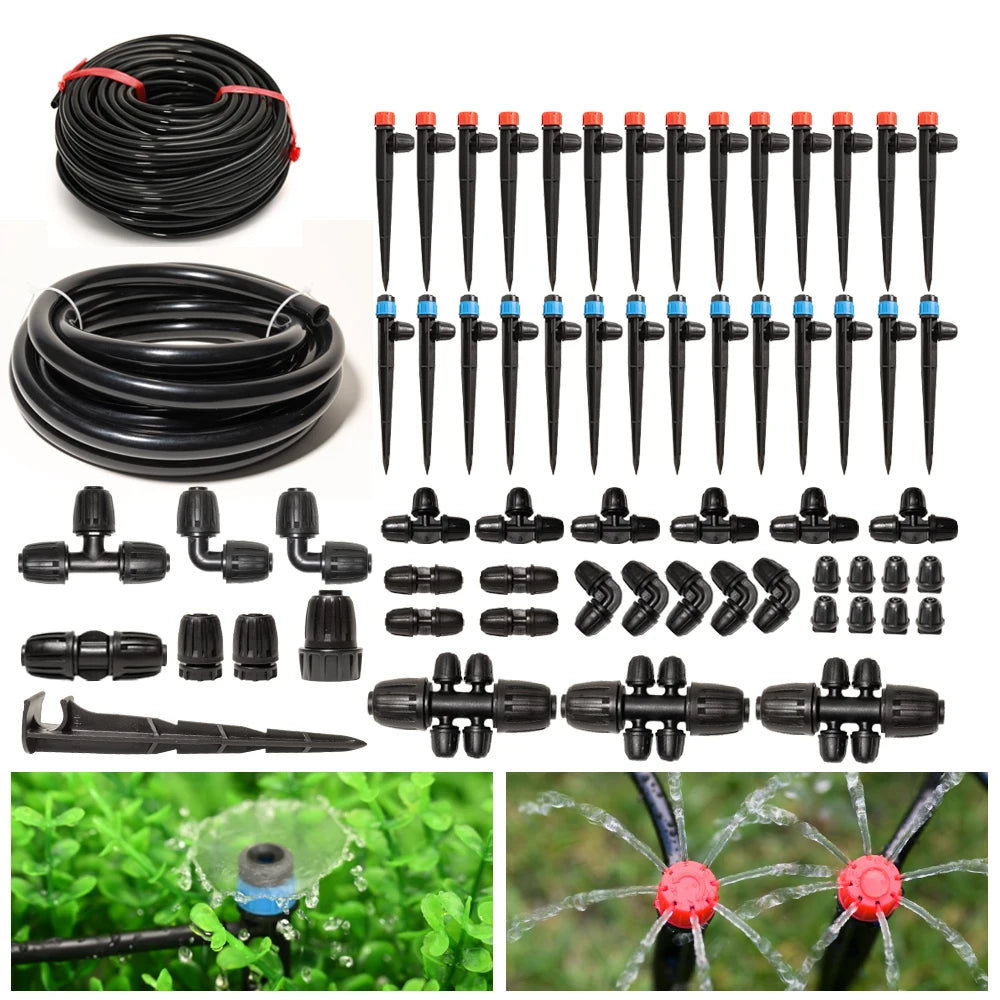 Main Line Drip Irrigation System With Adjustable Drippers Garden Kit