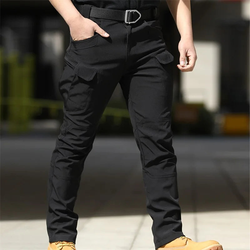 Hirigin Men's Cargo Pants Solid Multi Pocket Waterproof Trousers