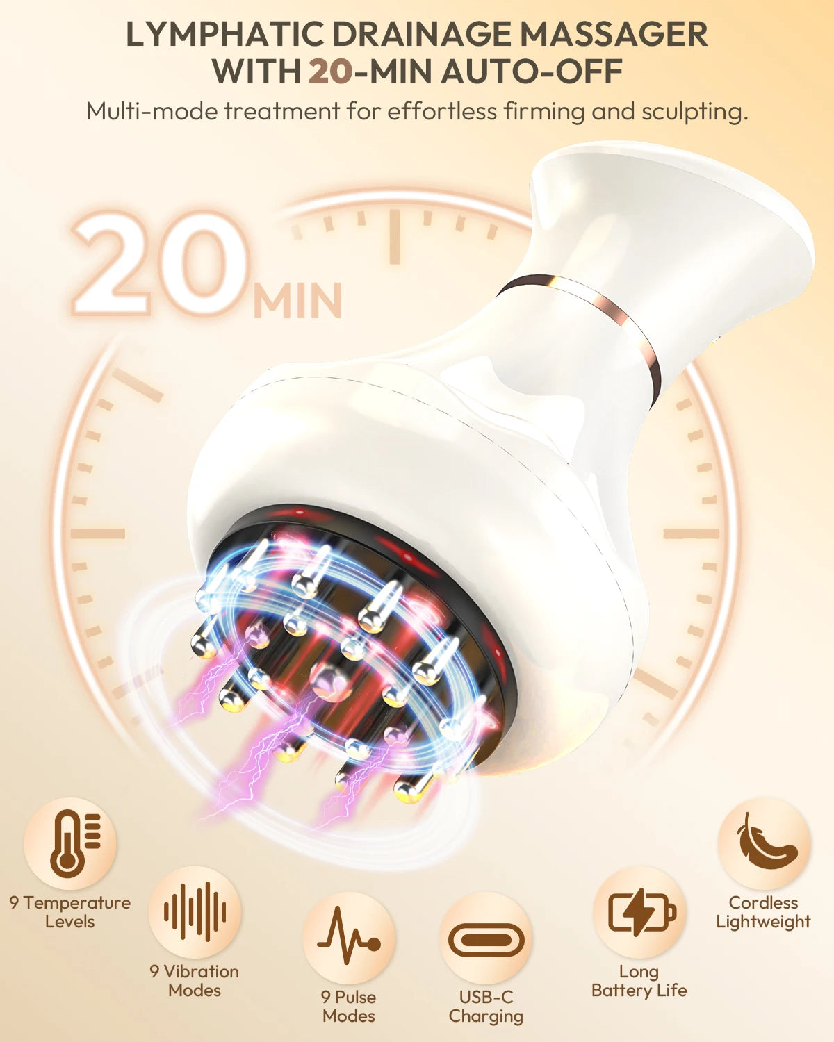 Lymphatic Drainage Massager Anti Cellulite Tool Body Sculpting Machine