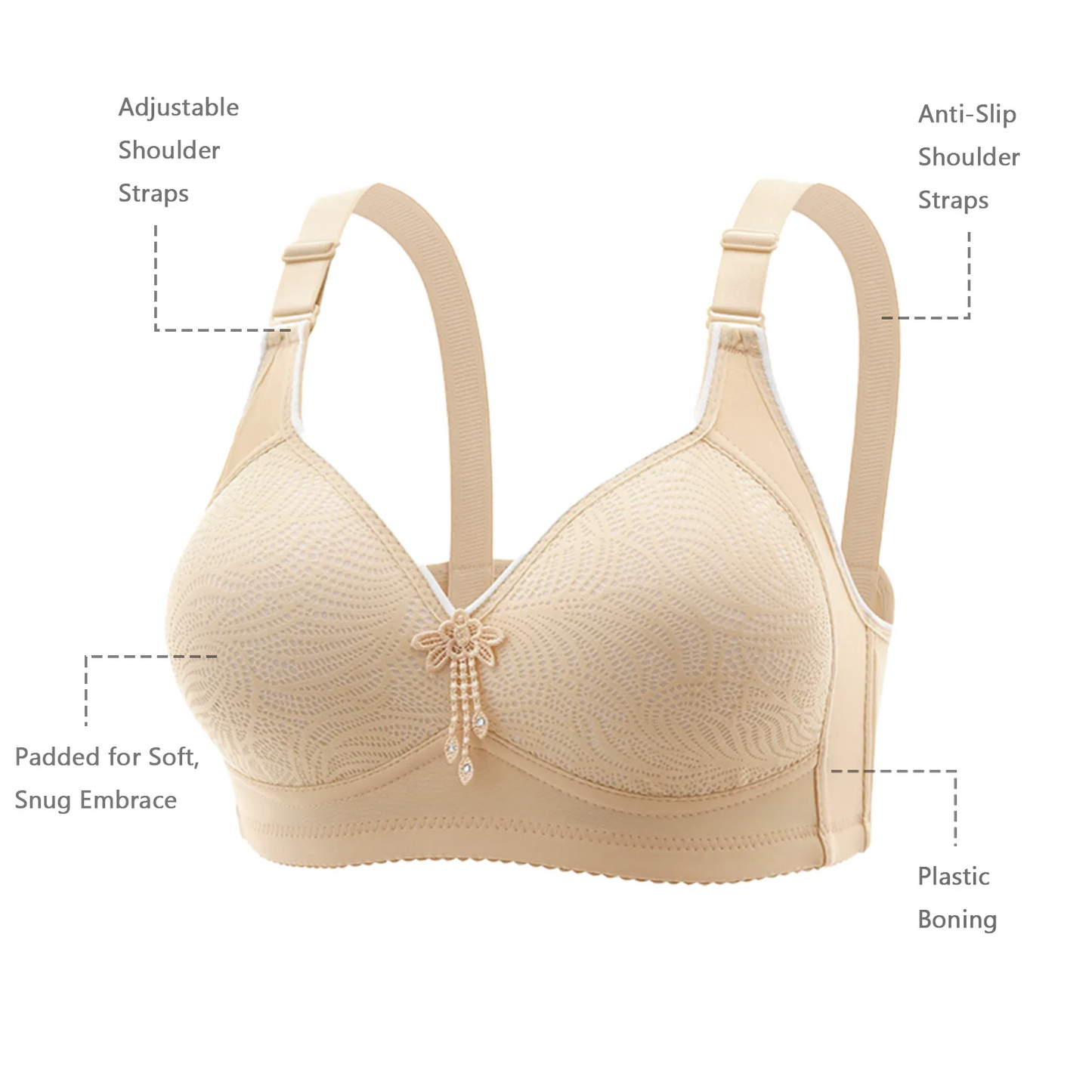Hicloth Seamless Wireless Push Up Bra Tassel Decor