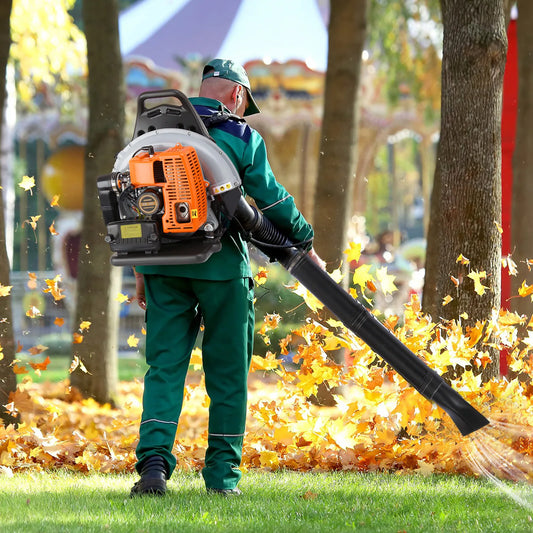 Bymaocar 63cc Gas Leaf Blower 2 Stroke Backpack Blower 6800 Rpm
