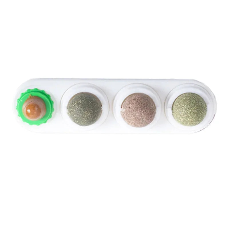 Rotating Catnip Toy For Cats Wall Mount Teeth Cleaning