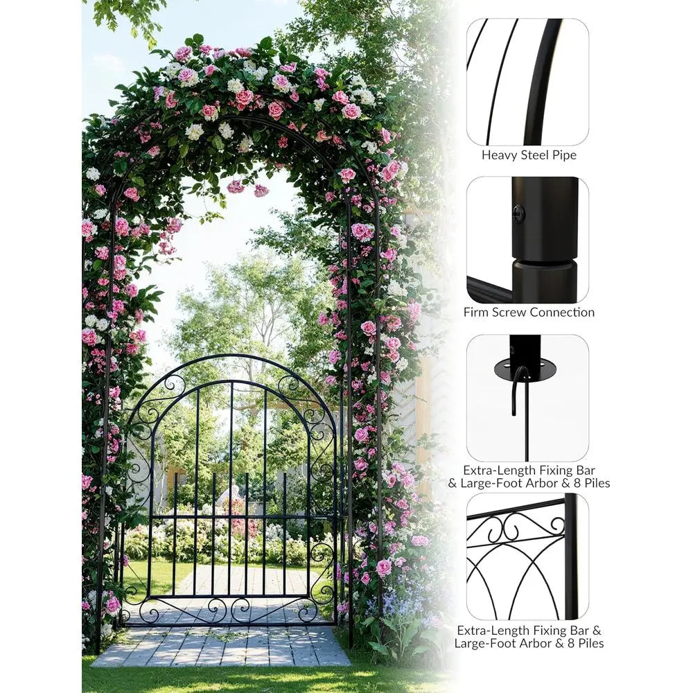 Elegant Garden Trellis And Wedding Arch With Gate Iron Decorative