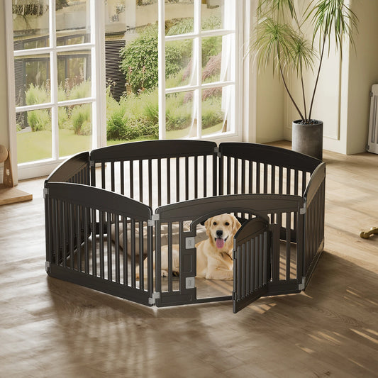 JHK Plastic Dog Playpen For Medium Dogs Durable Portable Fence