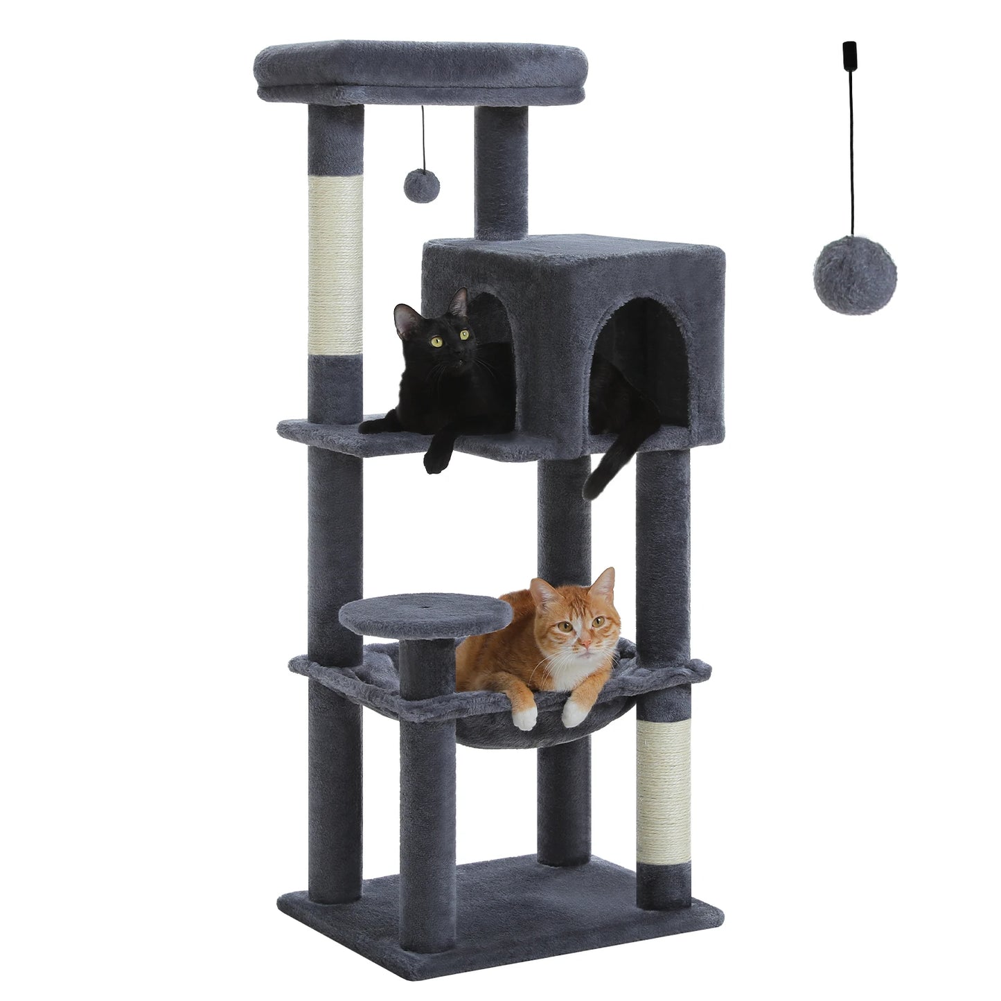 PAWZ Road Multi-Level Cat Tree With Sisal Posts And Hammock