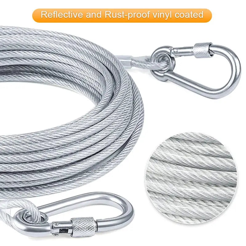 Stainless Steel Double Headed Dog Tie Out Cable Leash Buckle