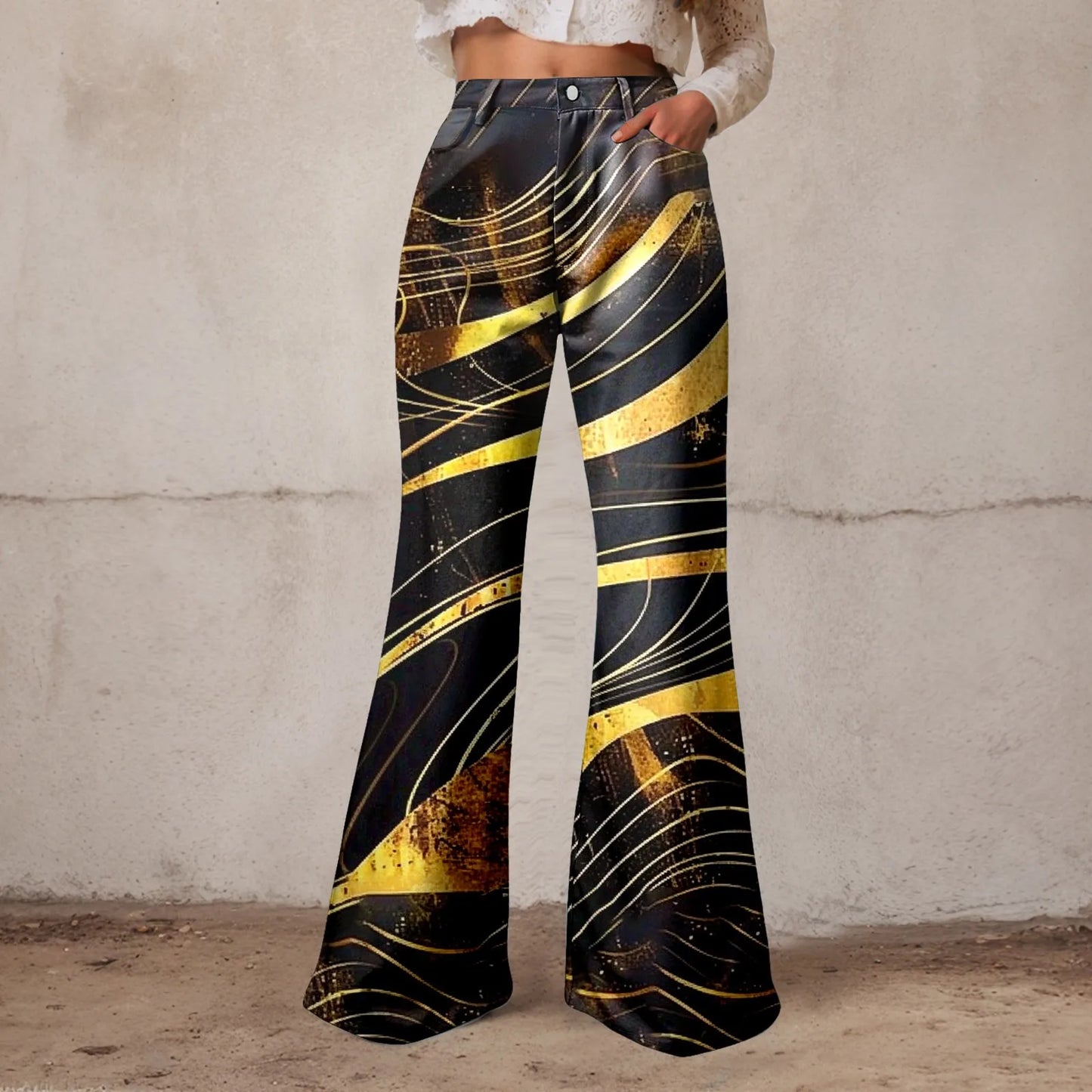 Women High Waist Baggy Boyfriend Jeans Wide Leg Denim Vintage