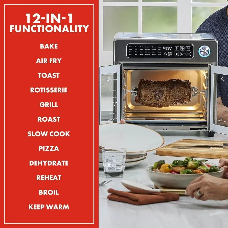 French Door Air Fryer Toaster Oven 24 Functions Digital Controls