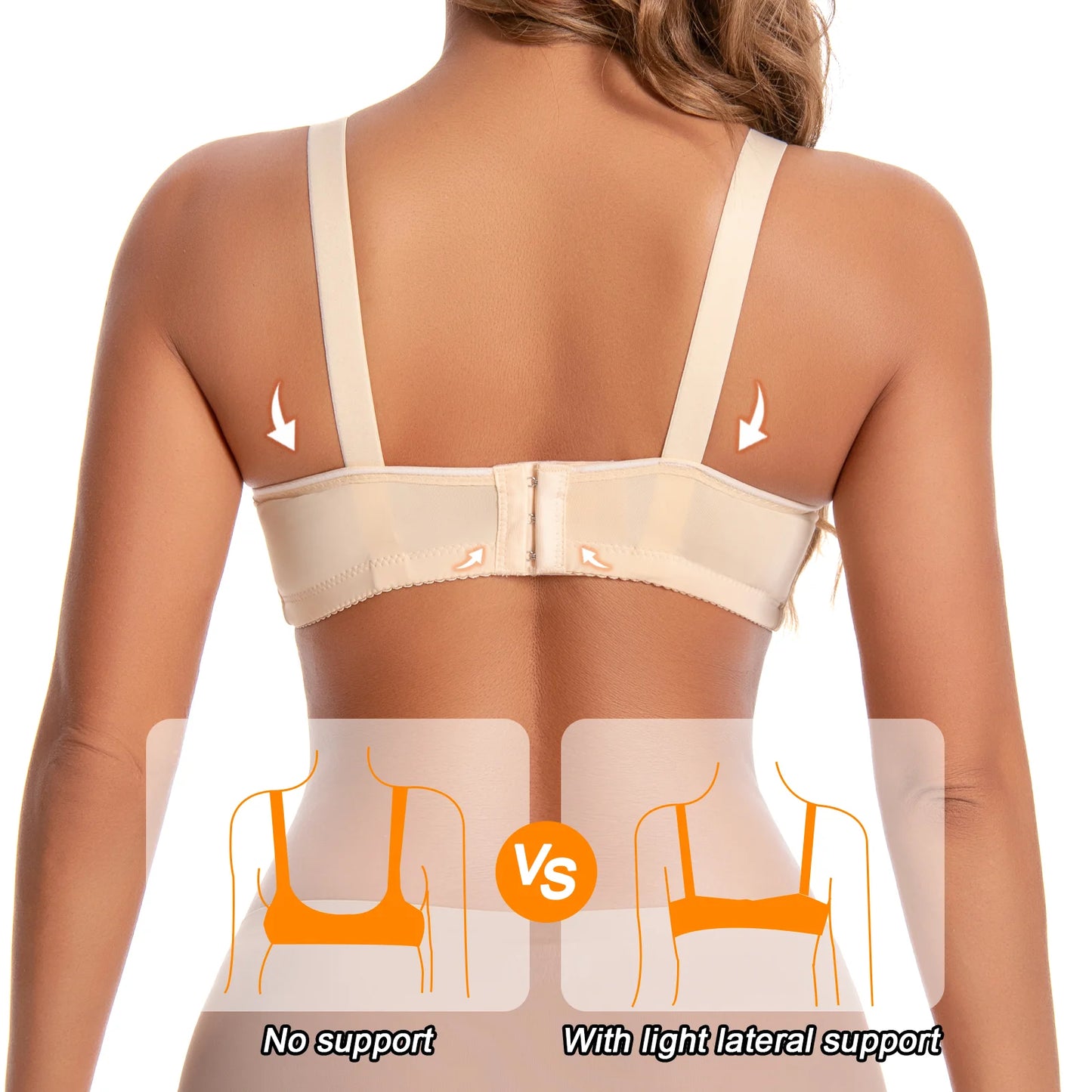 Women Lace No Wire TShirt Bra Adjustable Straps Everyday Comfort
