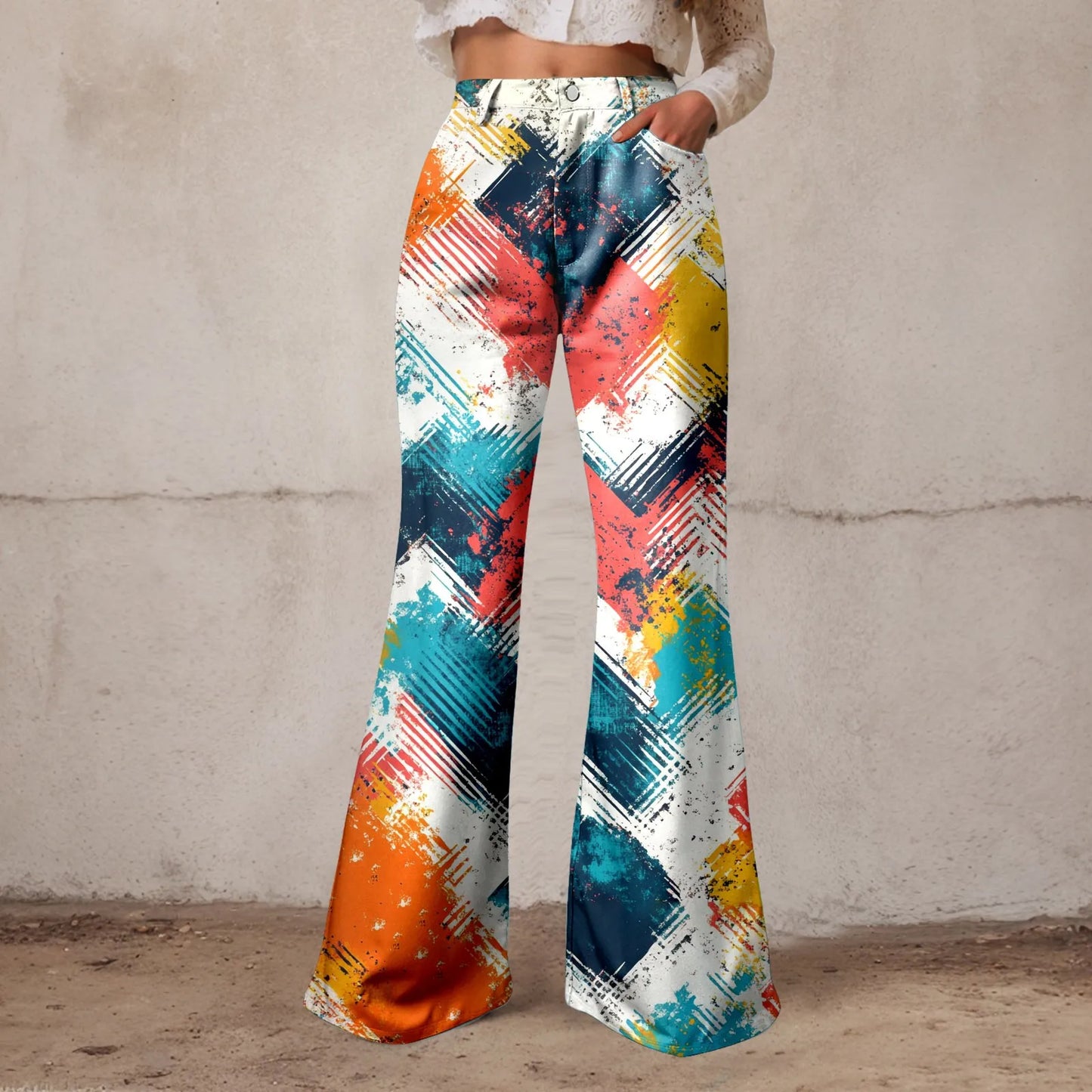 Women High Waist Baggy Boyfriend Jeans Wide Leg Denim Vintage