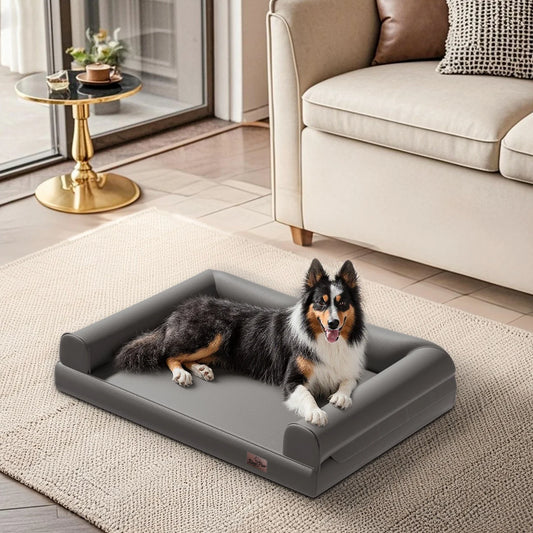 BINGOPAW Indoor Orthopedic Dog Bed With Supportive Bolster