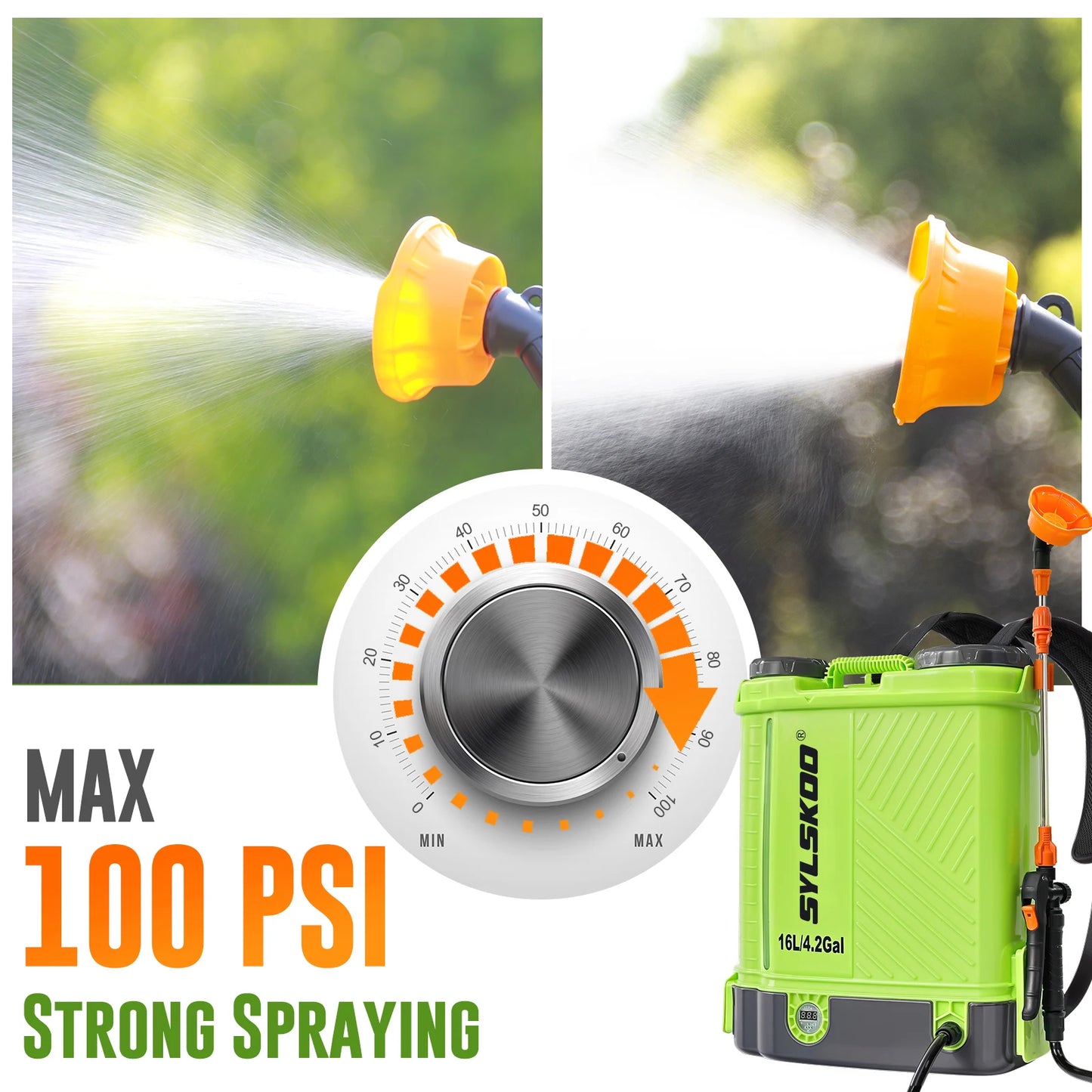 Electric Yard Sprayer 100 PSI With Five Nozzles