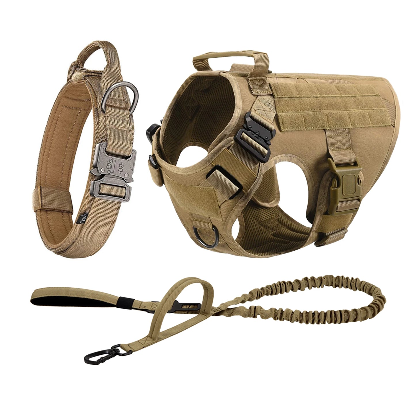 Tactical Dog Harness With Molle Pouches For Medium Large Dogs