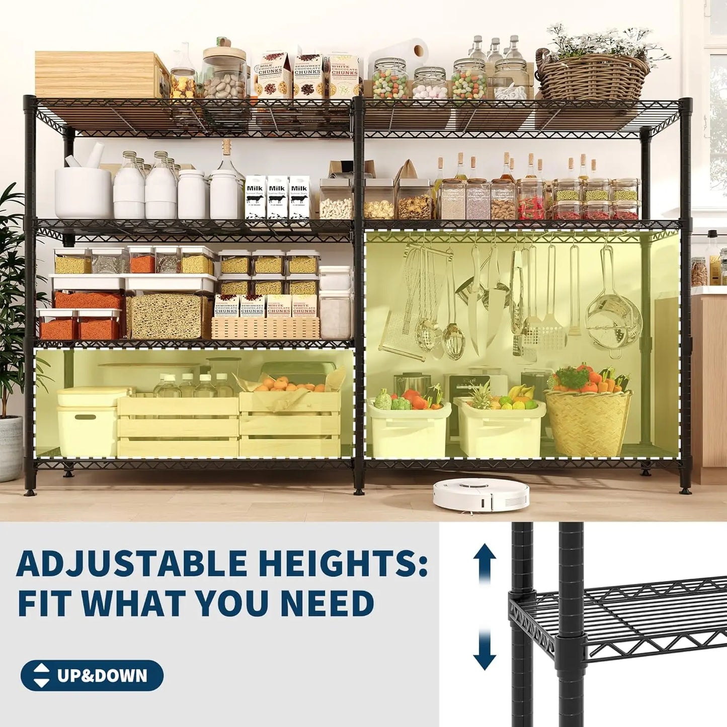 TWISTER.CK Heavy Duty Metal Shelving Unit 4 Tier Pantry
