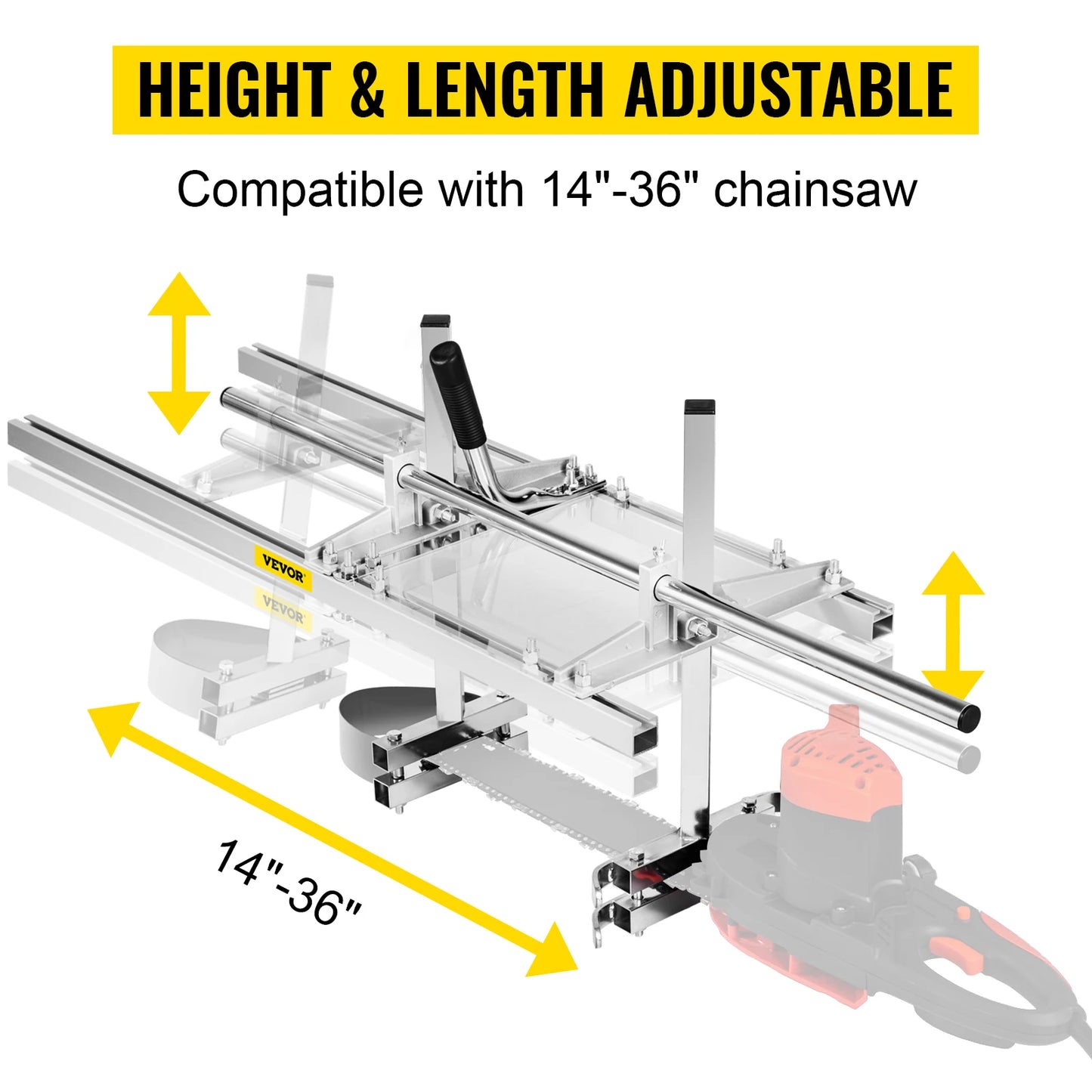 Chainsaw Mill Planking Lumber Cutting Guide Bar Aluminum Steel Portable Sawmill