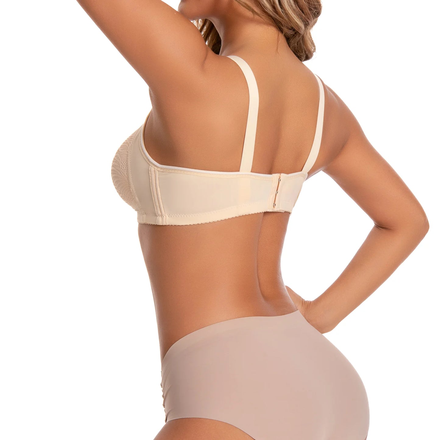 Women Lace No Wire TShirt Bra Adjustable Straps Everyday Comfort