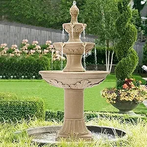 DAFIFY Outdoor Water Fountain Garden Cascading Floor Waterfall