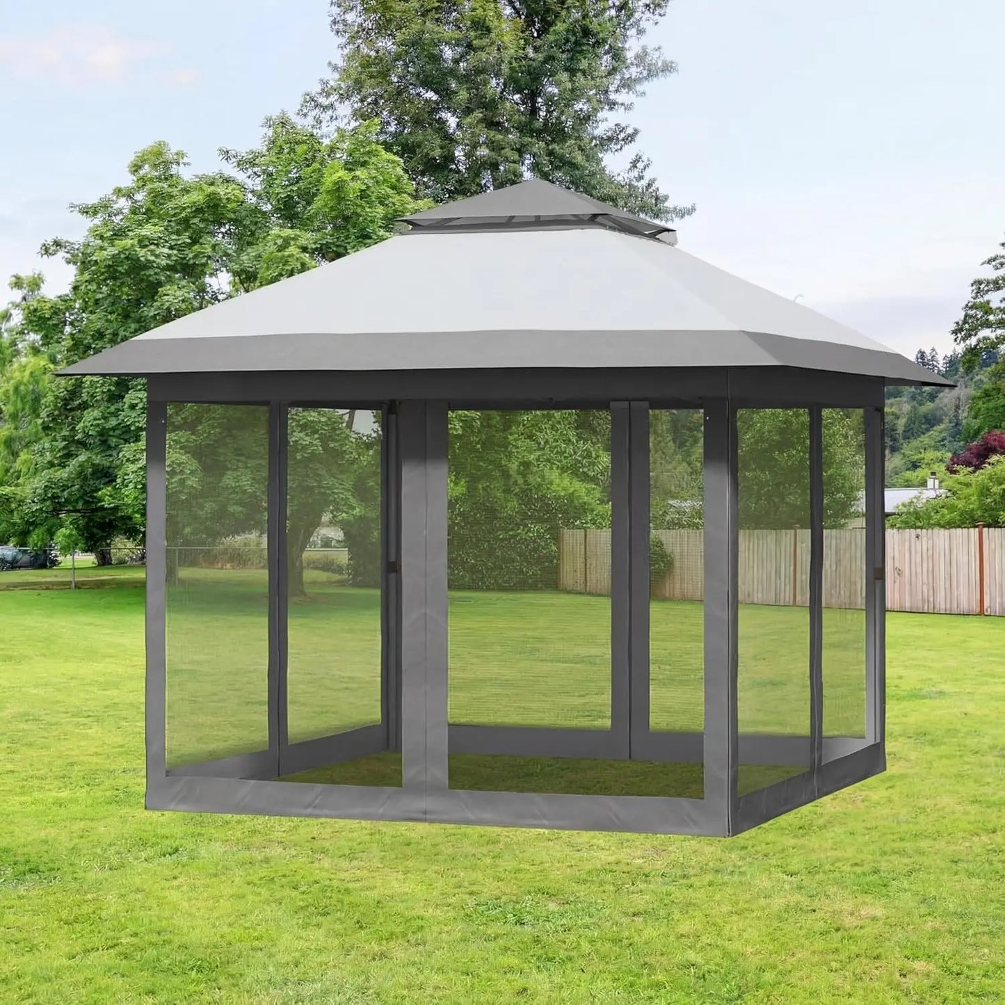 Outdoor Pop Up Gazebo With Mosquito Net Privacy Curtains Waterproof