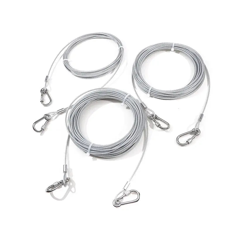Stainless Steel Double Headed Dog Tie Out Cable Leash Buckle
