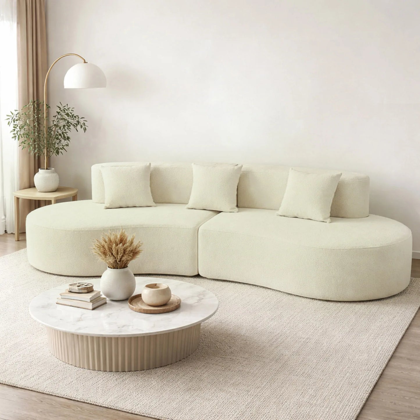 US Modern Curved Modular Sofa Half Moon Living Room