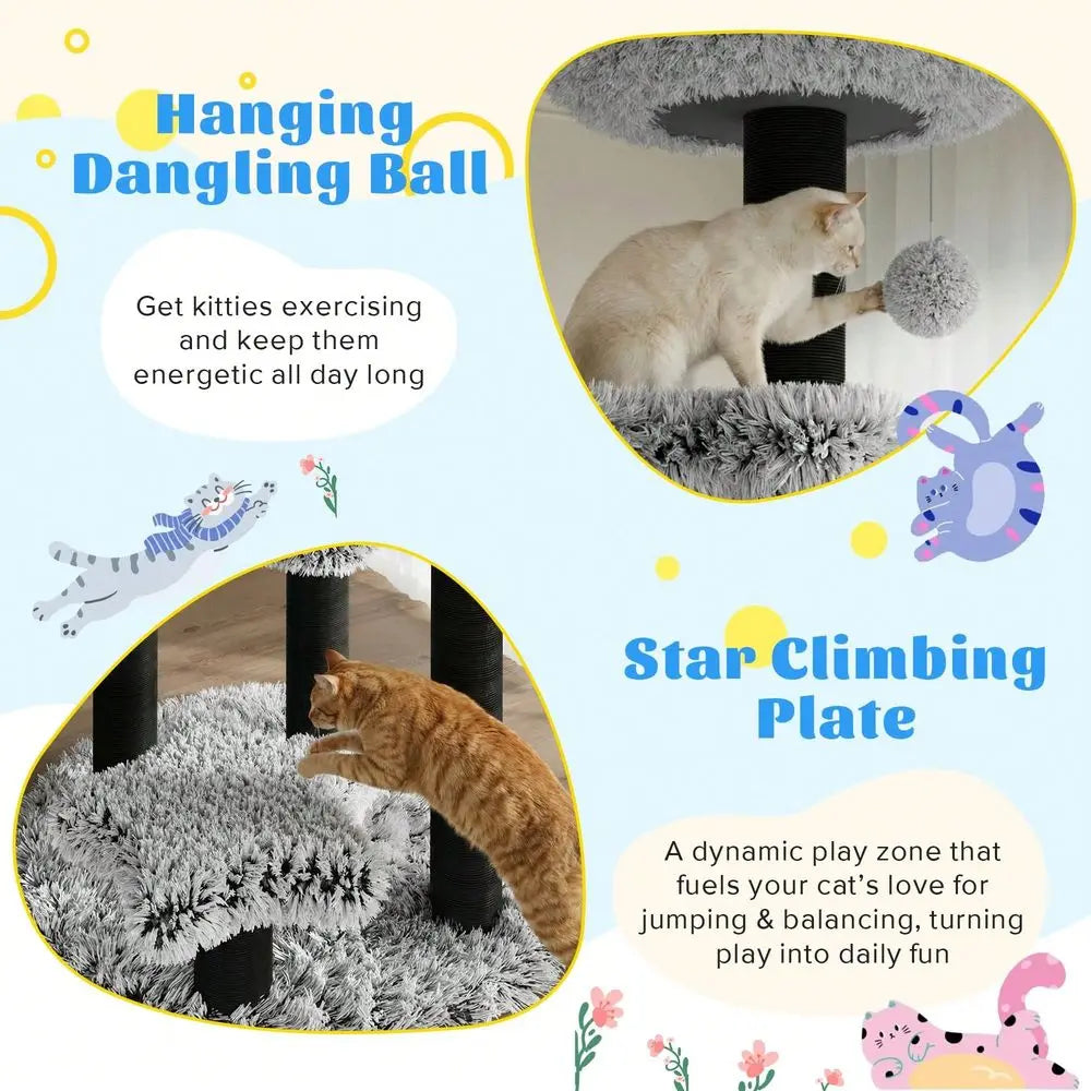 XMSJ Cat Tree Tower Multilevel Activity Center Cozy Perch