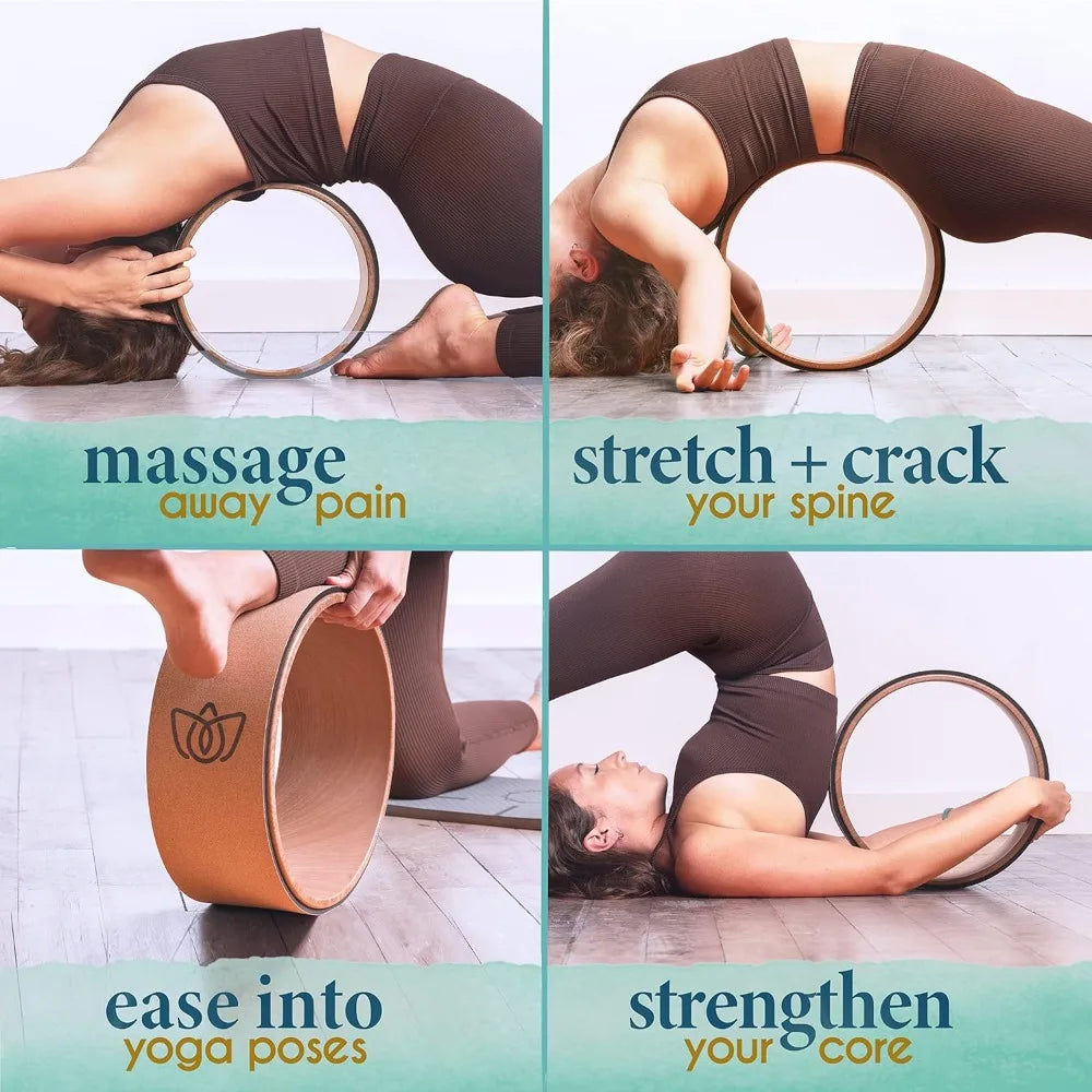 YTYIN Yoga Wheel 3 Pack Back Stretcher Roller For Relief