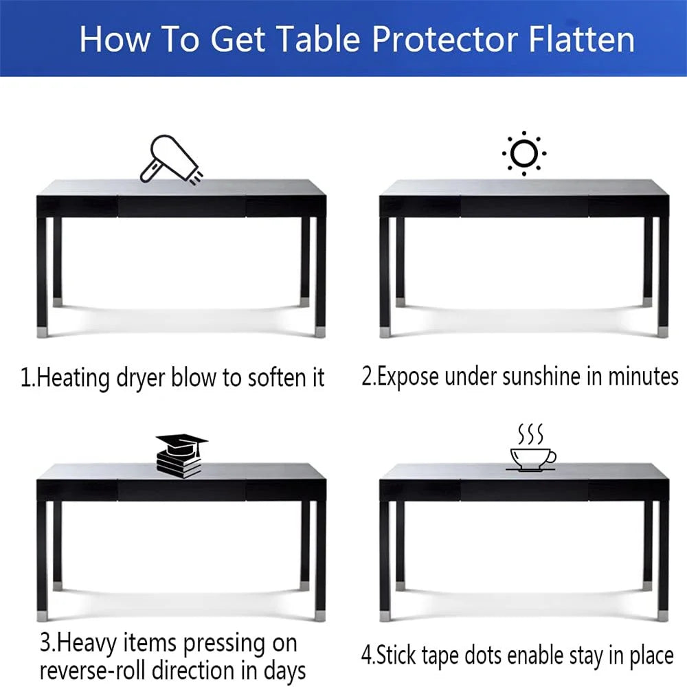 Durable PVC Table Cover Waterproof Oil-Proof Scratch-Resistant For Countertops