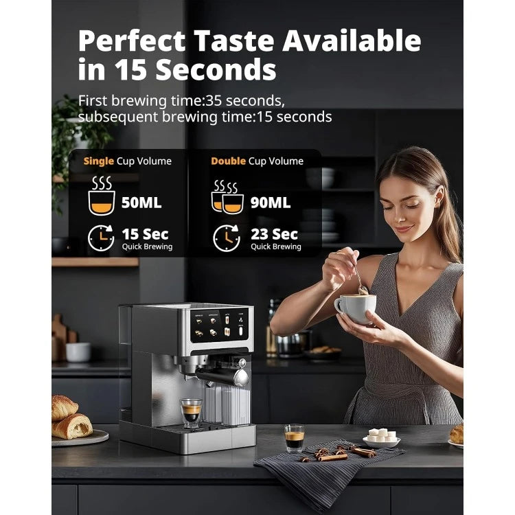 Espresso Cappuccino Machine 20 Bar Dual Boiler 3 In 1 Automatic Milk Frother