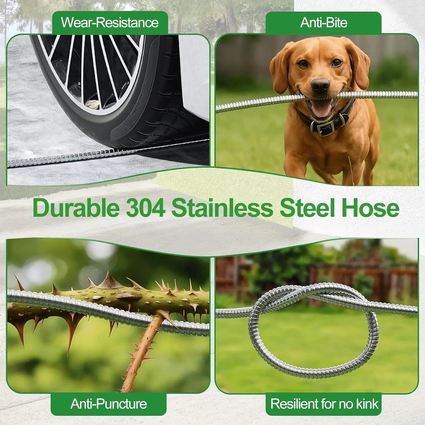 Upgraded Metal Garden Hose Reel With 304 Stainless Pipe