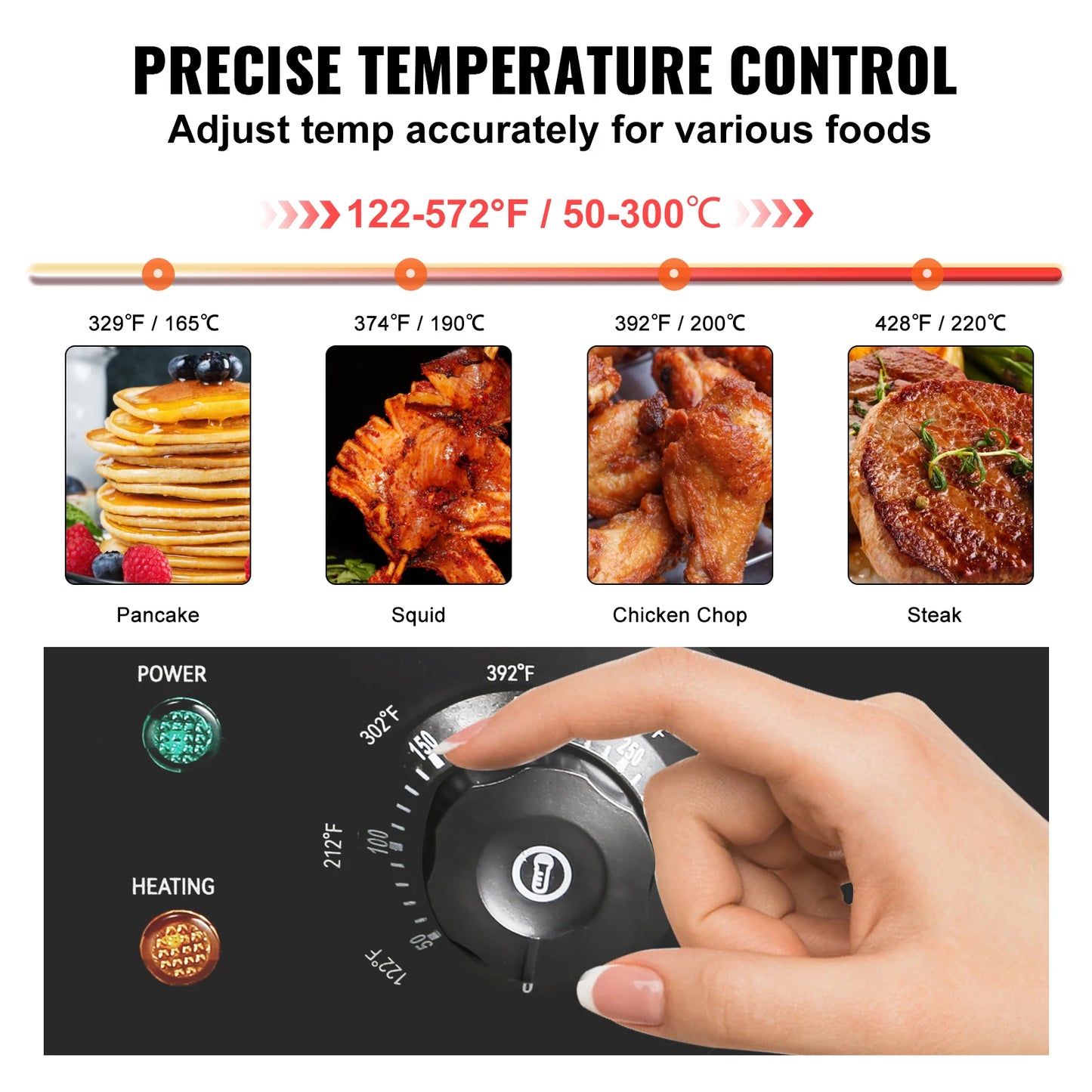 SucceBuy Stainless Electric Grill Teppanyaki Griddle Temp Control