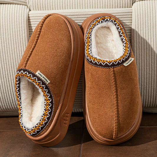 Winter Women Slippers Fur Lined Indoor Outdoor Plush House Shoes