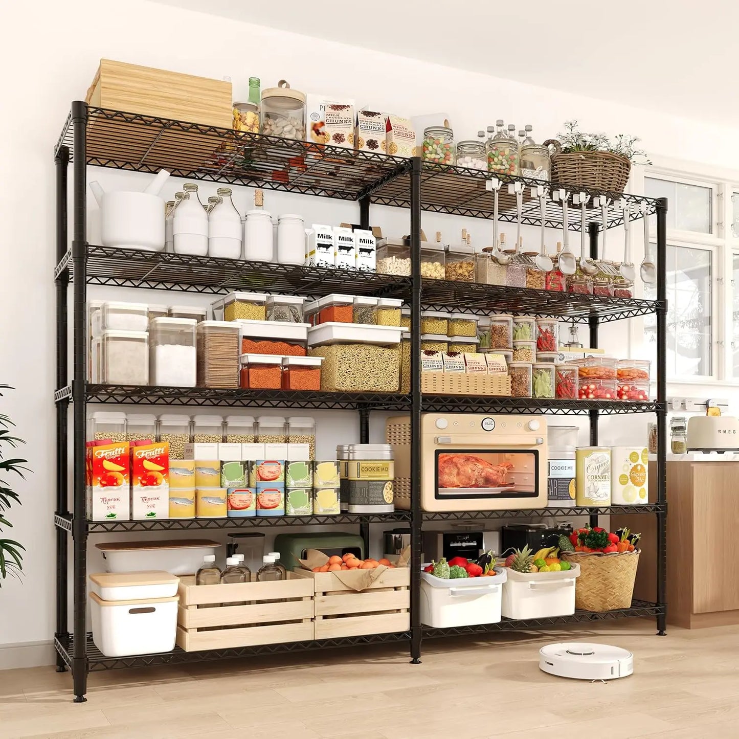 TWISTER.CK Heavy Duty Metal Shelving Unit 4 Tier Pantry