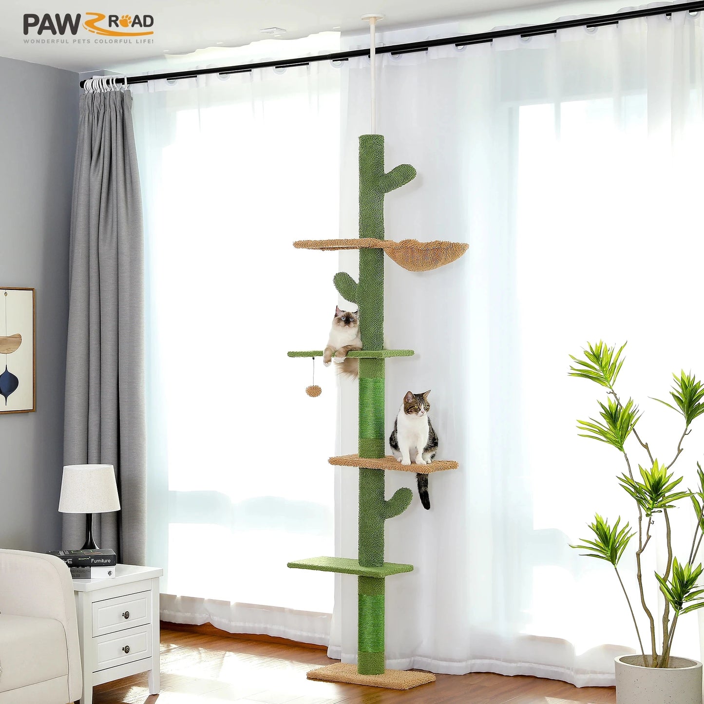 PAWZ Road CatTree 5 Tier Floor To Ceiling Tower Hammock