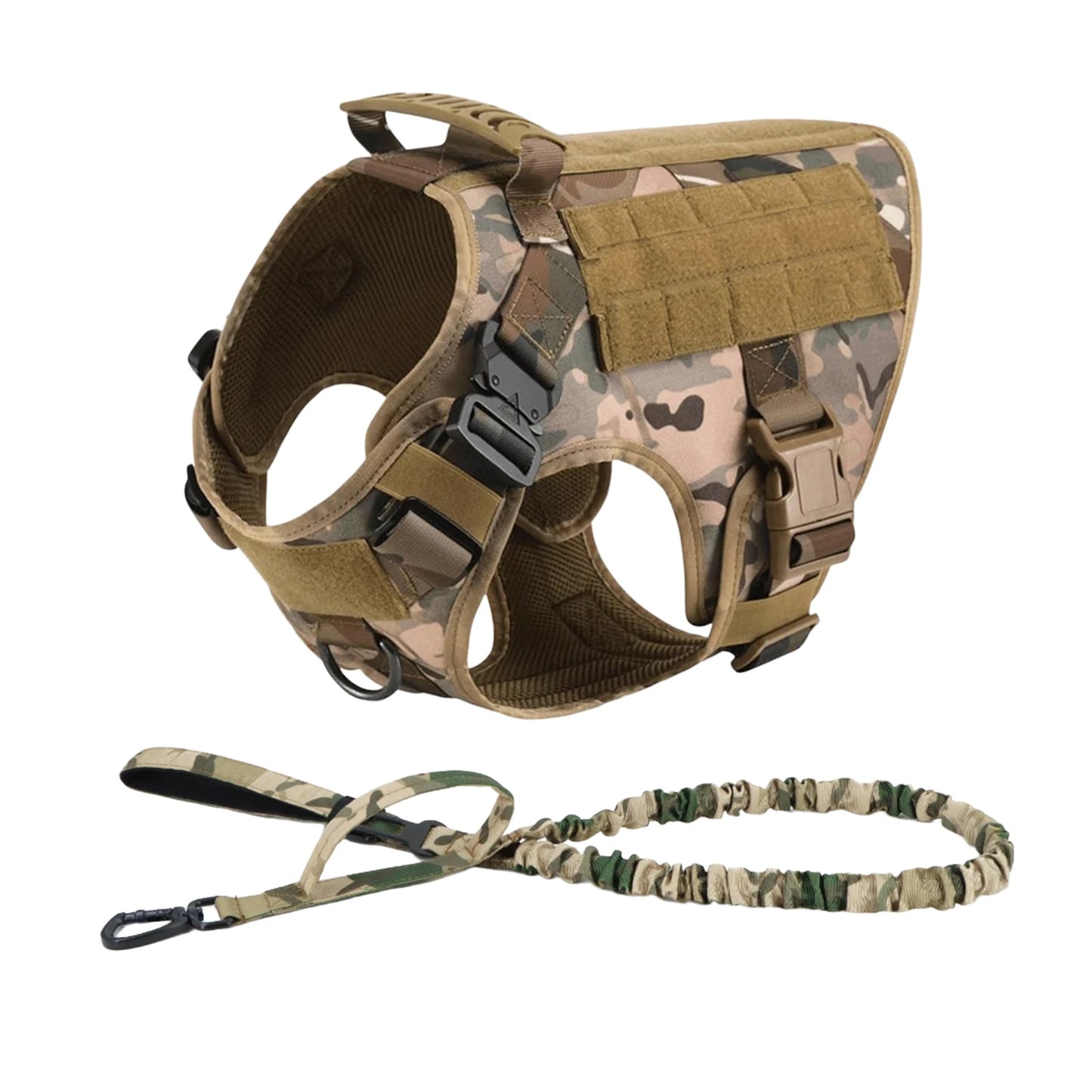 Tactical Dog Harness With Molle Pouches For Medium Large Dogs