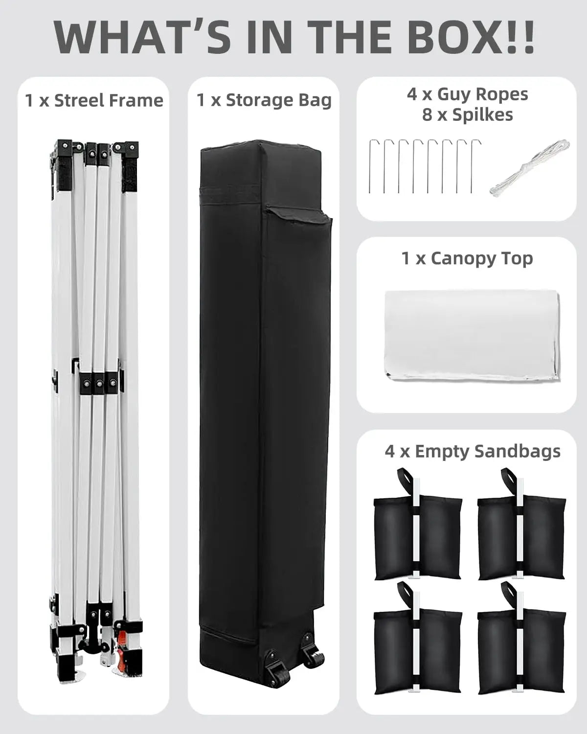 Pop Up Canopy Tent Waterproof Instant Shelter Wheeled Bag