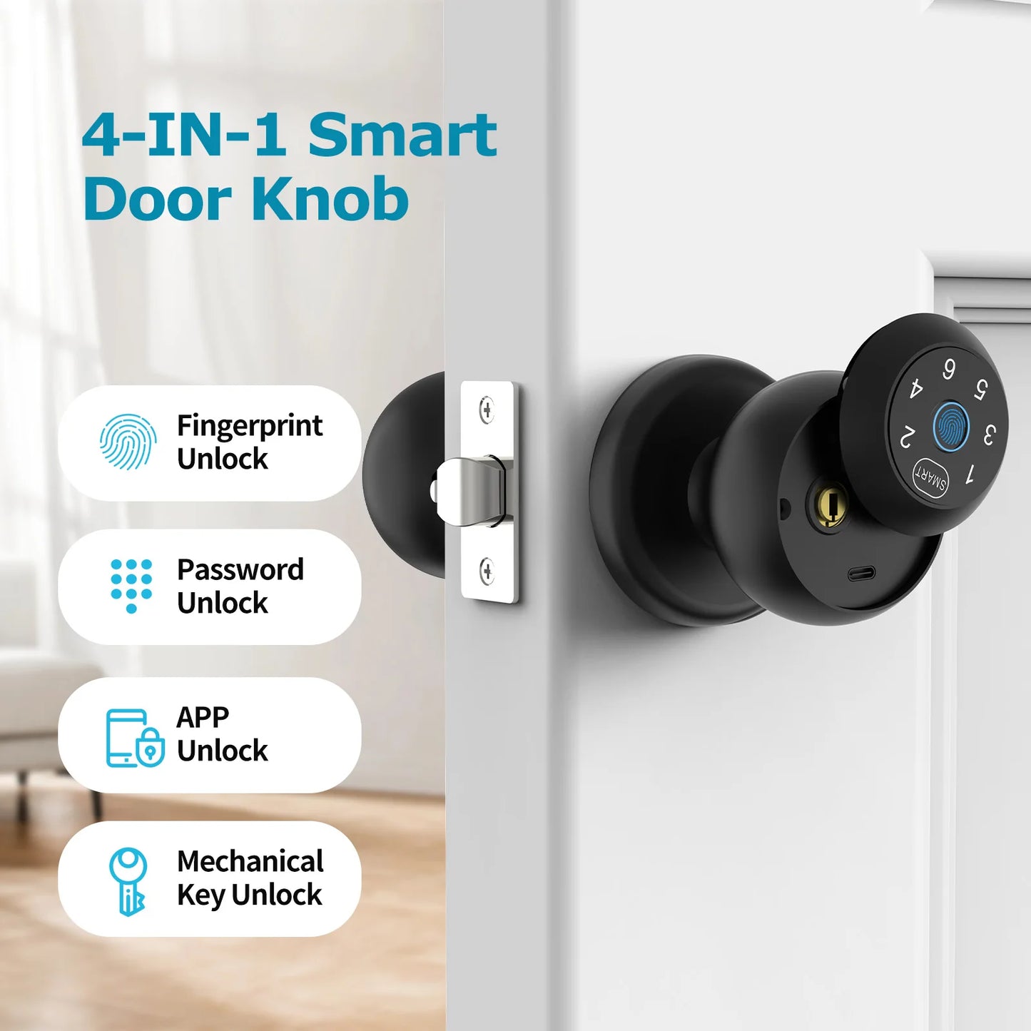 Viladepot Ball Shaped Smart Lock Fingerprint And App Controlled