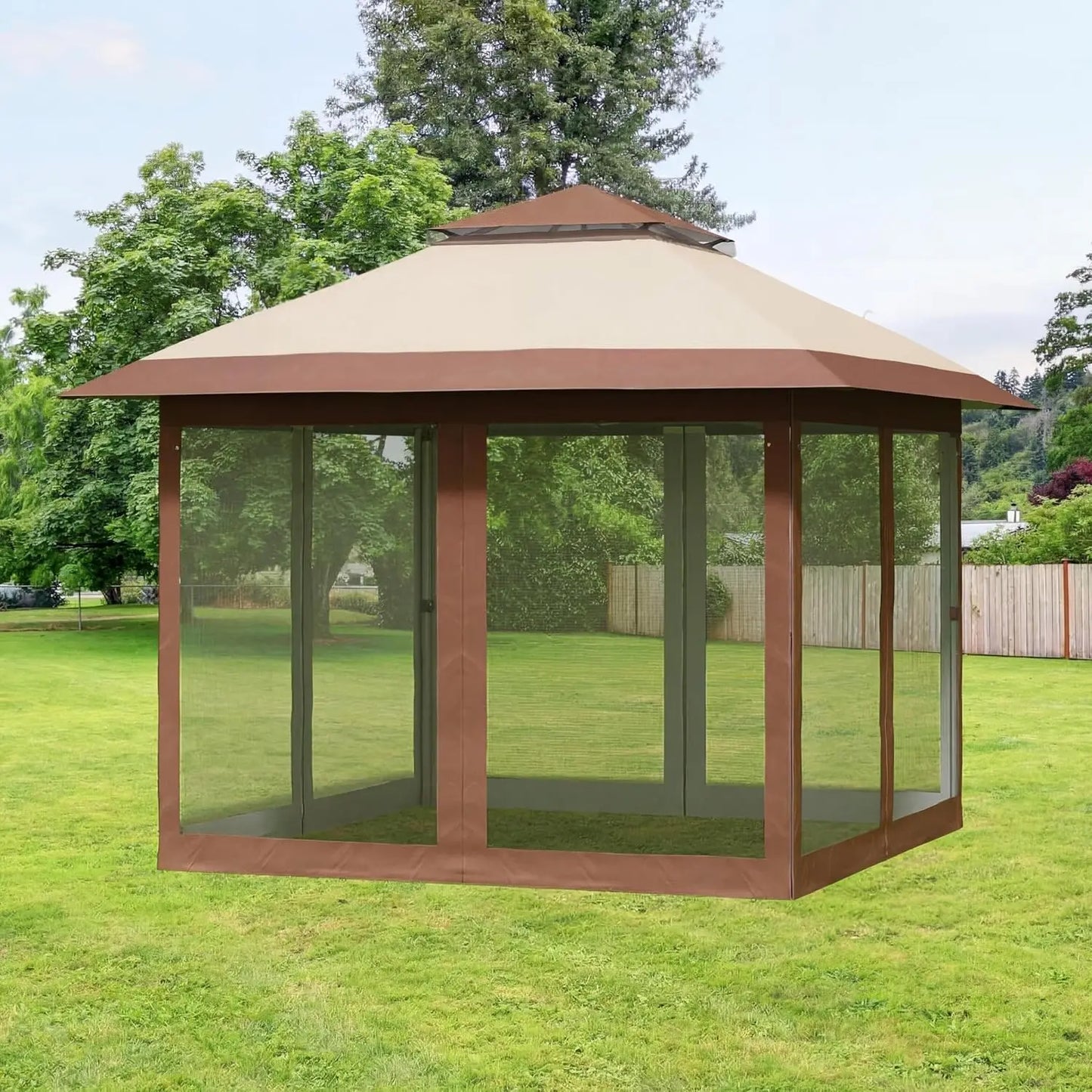 Outdoor Pop Up Gazebo With Mosquito Net Privacy Curtains Waterproof