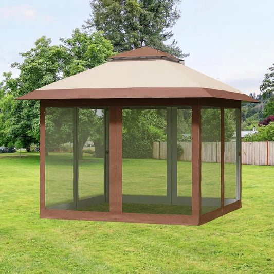 Outdoor Pop Up Gazebo With Mosquito Net Privacy Curtains Waterproof
