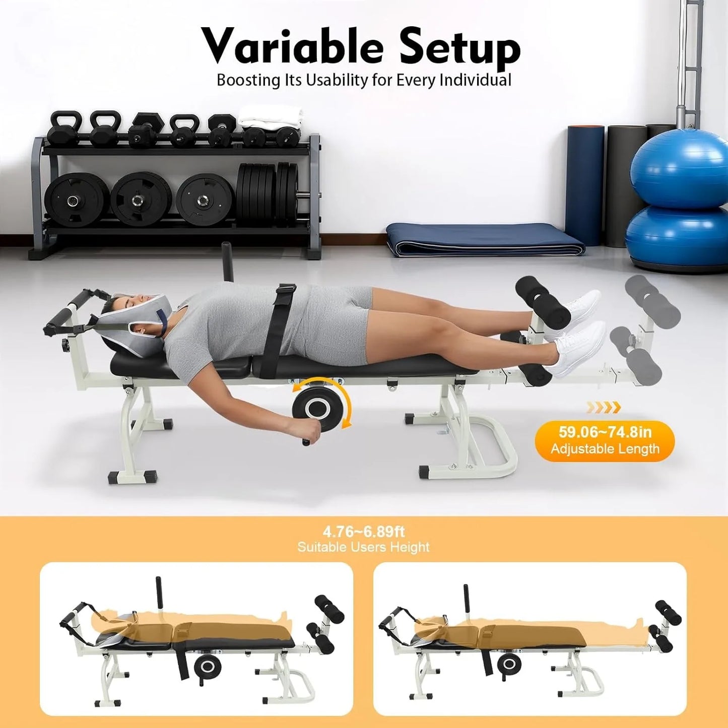 Back Stretch Bench Multifunctional Neck Stretcher Lumbar Traction Bed